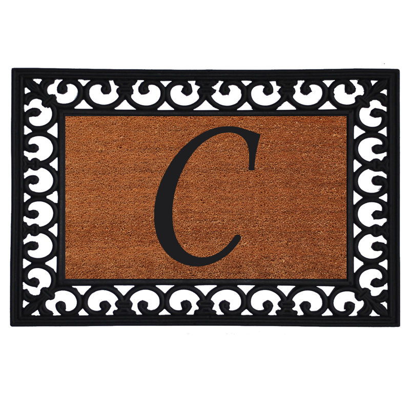 Tapis pour porte d'extérieur monogramme 25 po x 19 po Tanda, C