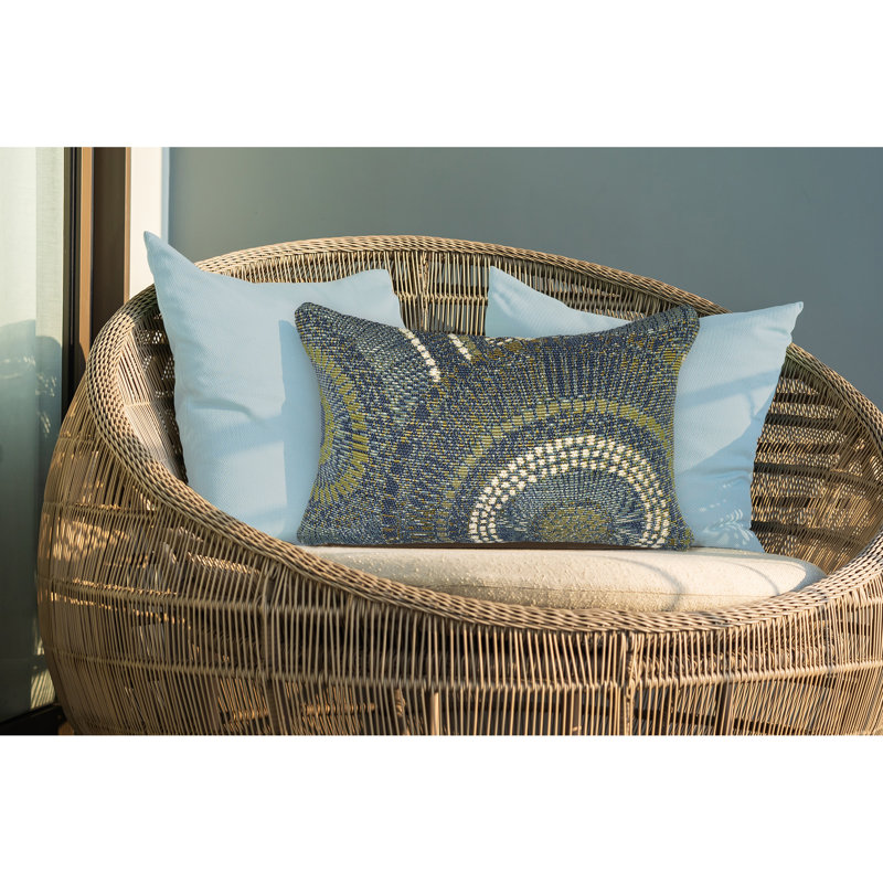 Marina Circles Indoor/Outdoor Pillow Saffron 12" X 18", Azure