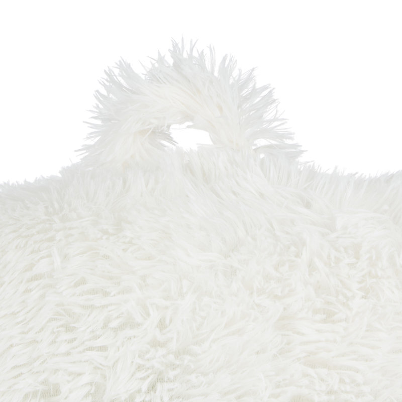  Shaggy Backrest Pillow, White