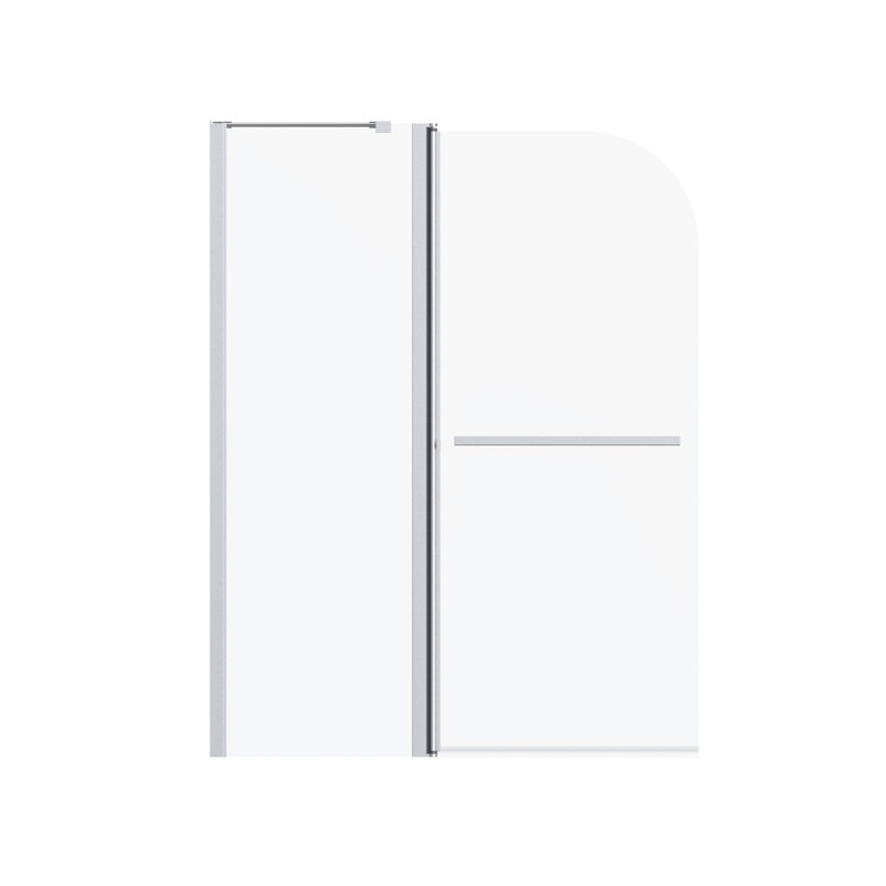 43 po L 58 po H Portes de douche pliantes sans cadre pour baignoire, Chrome chrome