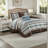 Luxurious Blue Cotton King Bedding Sets, Reversible Jacquard Design For Home Elegance