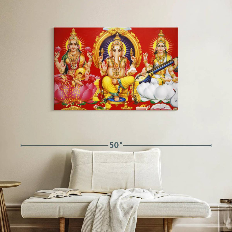 Adella Laxmi Ganesh et Saraswati, H 26 po x l 39 po