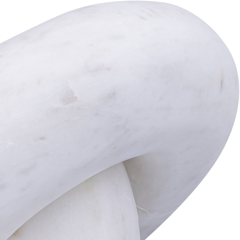 Knot Marble Decorative Object, White