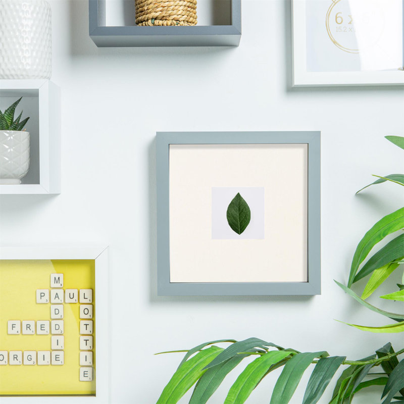 3D Box Photo Frames Mount, 3" x 3", Ivory