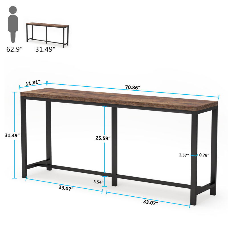 Ceandre 70.86'' Console Table, Brown, Black