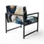 Chaise à accoudoirs abstraite moderne à motif géométrique abstrait en marbre Marble Blue I-536067583