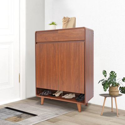 5 Tiers Freestanding Shoe Storage Cabinet With 2 Drawers