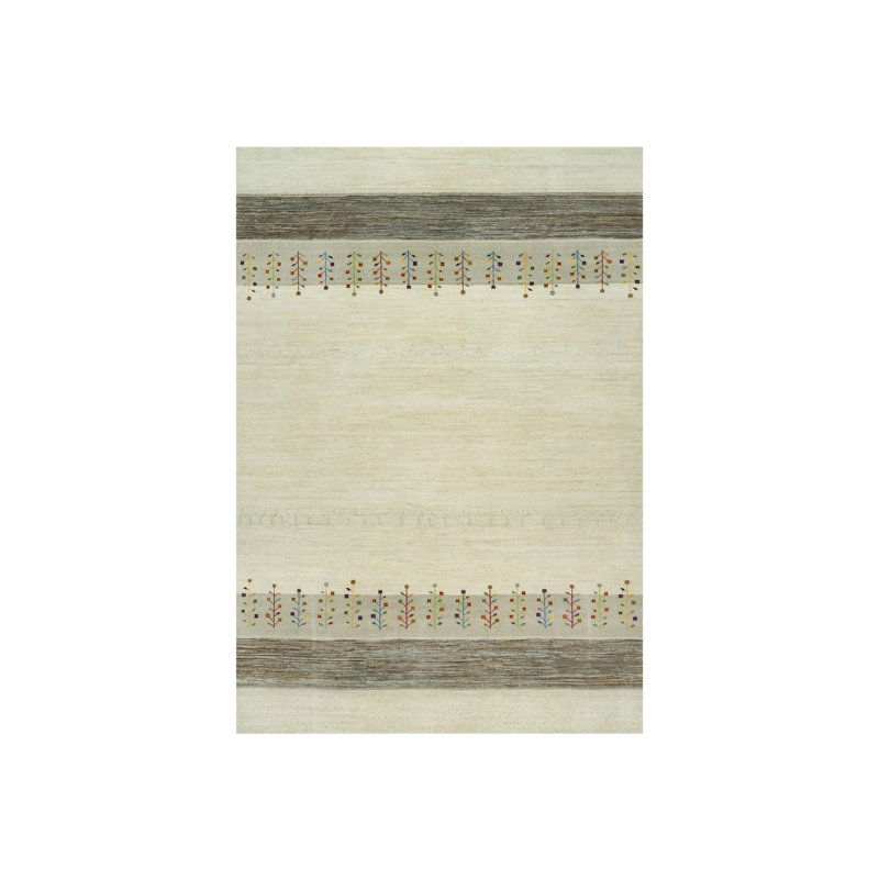 Tapis oriental en laine douce noué à la main 9 pi 8 po x 14 pi Heron Gabbeh