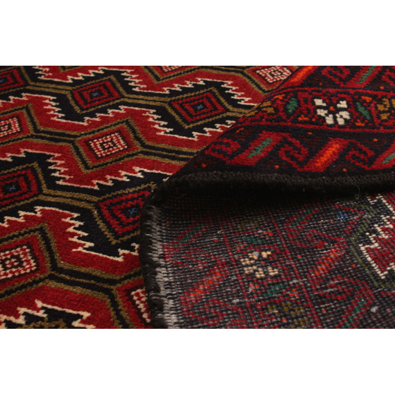 One-of-a-Kind 3'4" X 5'11" 1980s Wool Area Rug in Red