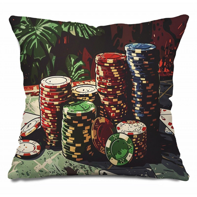 Coussin Trendy, Vert / brun, H 16 po x l 16 po
