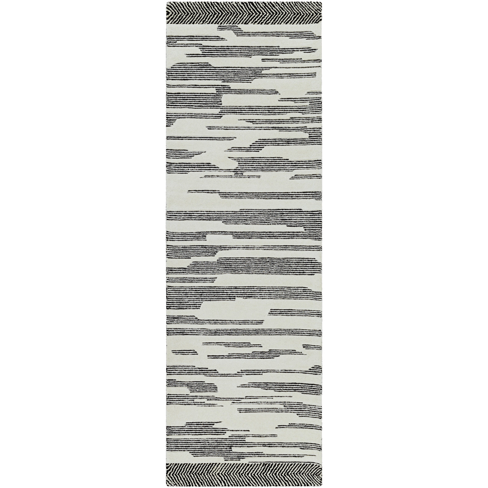 Lumia Hand Tufted Wool Black Rug, Runner 2'6" x 8'