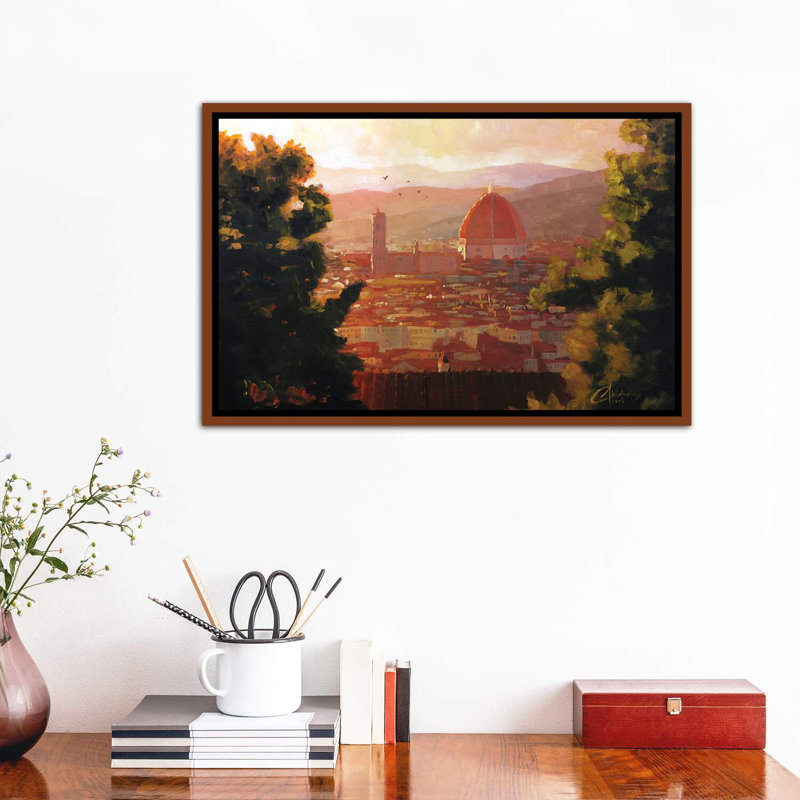«Florence, Italy - the Duomo from a Distance» par Christopher Clark, reproduction d'art, H 18 po x l 26 po x P 1,5 po