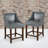 24" High Transitional Full Back Wooden Counter Height Stool with Accent Nail Trim-84895865-90139913
