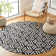 Tapis géométrique en cuir tissé à la main Stasia
