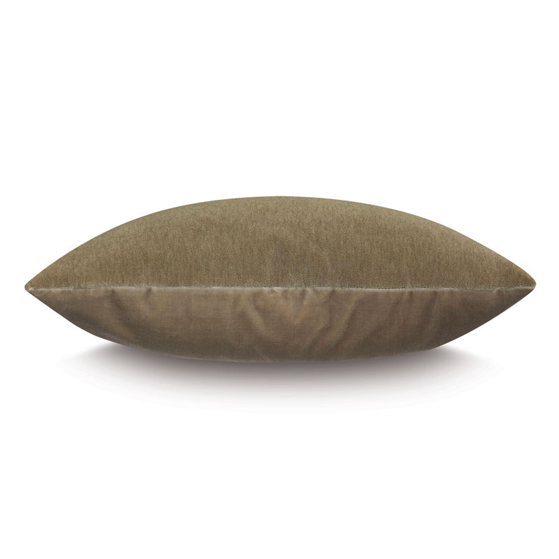 Brahms Velvet Pillow Cover & Insert, Khaki, Square 22''
