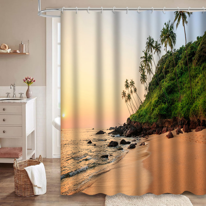 Rideau de douche South India Beach, L 72 po x l 84 po
