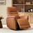 Martina Genuine Leather Swivel Gliding Power Recliner-112574271