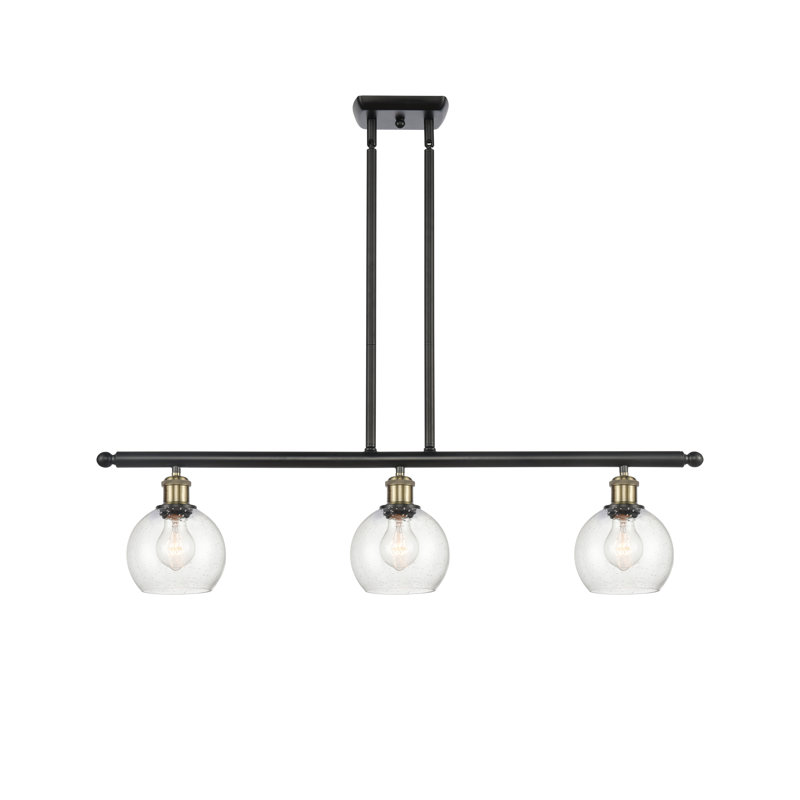 Luminaire suspendu linéaire à 3 lumières pour îlot de cuisine Cindi, H 9,38 po x l 36 po x P 6 po, Ampoule non incluse