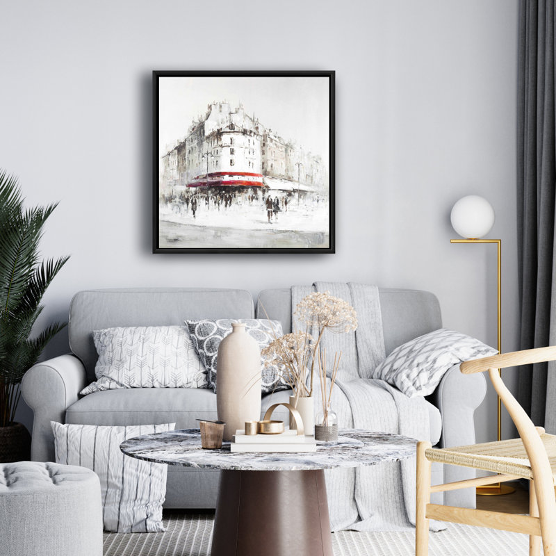 «White Street with Red Accents», reproduction sur toile
