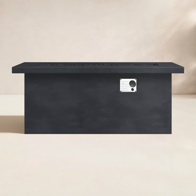 Rashid Concrete Outdoor Lipped Rectangle Fire Pit Table