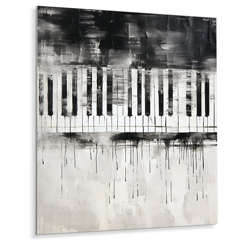 «Piano Keys Tranquility Midnight Black» sur, H 40 po x l 30 po x P 1,5 po
