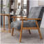 Fauteuil de style moderne Mid-Century de 25,38 po de largeur, gris-297181812