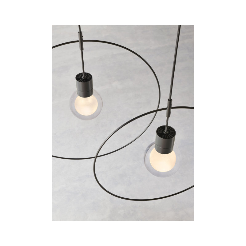 Mina LED Pendant, Black, 152" H x 7.6" W x 5" D, 1