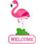 Décoration murale Flamingo Welcome