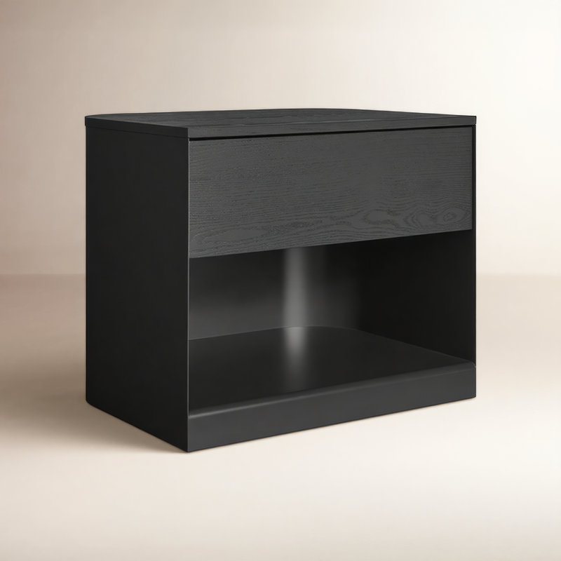 Dally 1 - Drawer Nightstand, Black