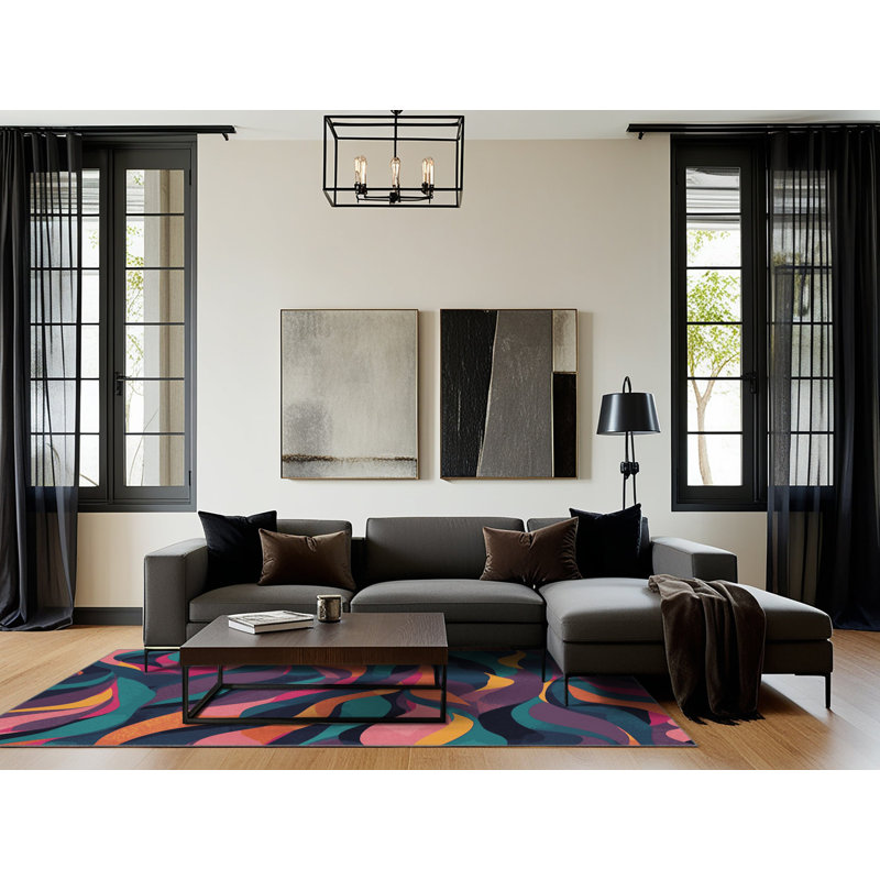 Neon Warp Rug, Rectangle 2' x 3'