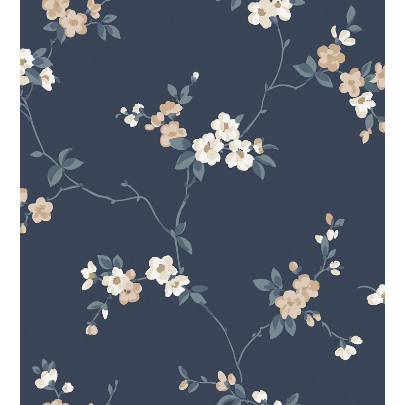 Villa Dalaro 2 Floral Wallpaper Roll, Classic Blue