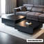 Table basse carrée en bois manufacturé noir-1304750121