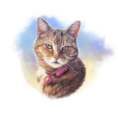 Cute Striped Cat by TanyaZima - Wrapped Canvas Print