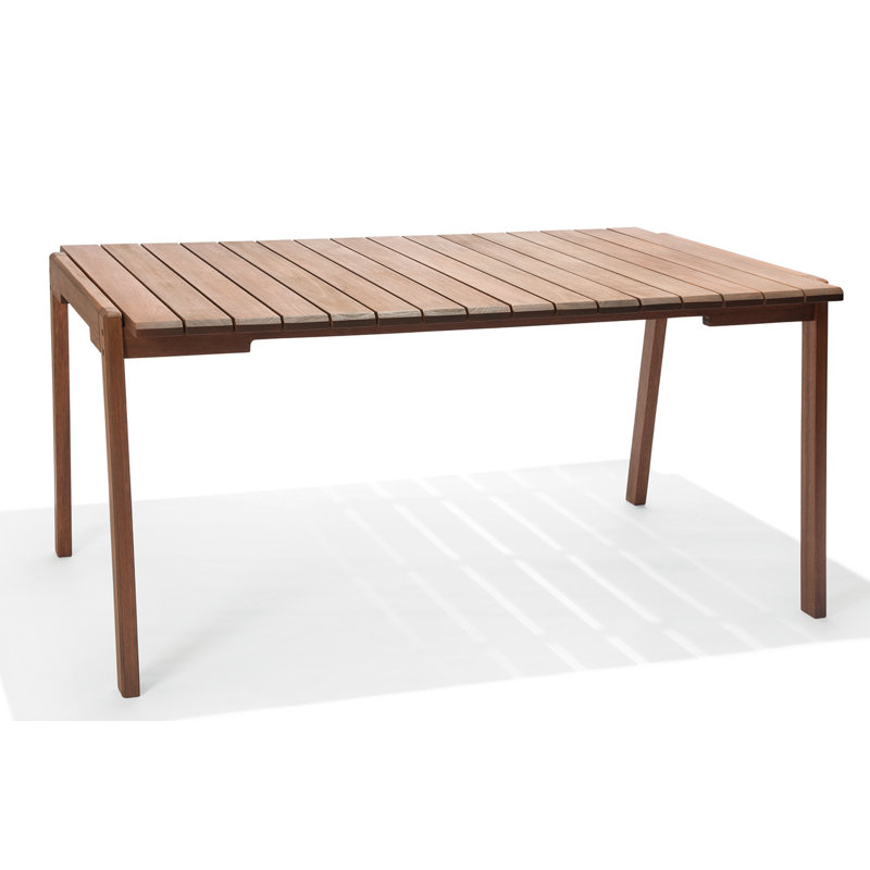 Marvine Rectangular Eucalyptus Outdoor Dining Table , 63'' in. W 40'' in. D