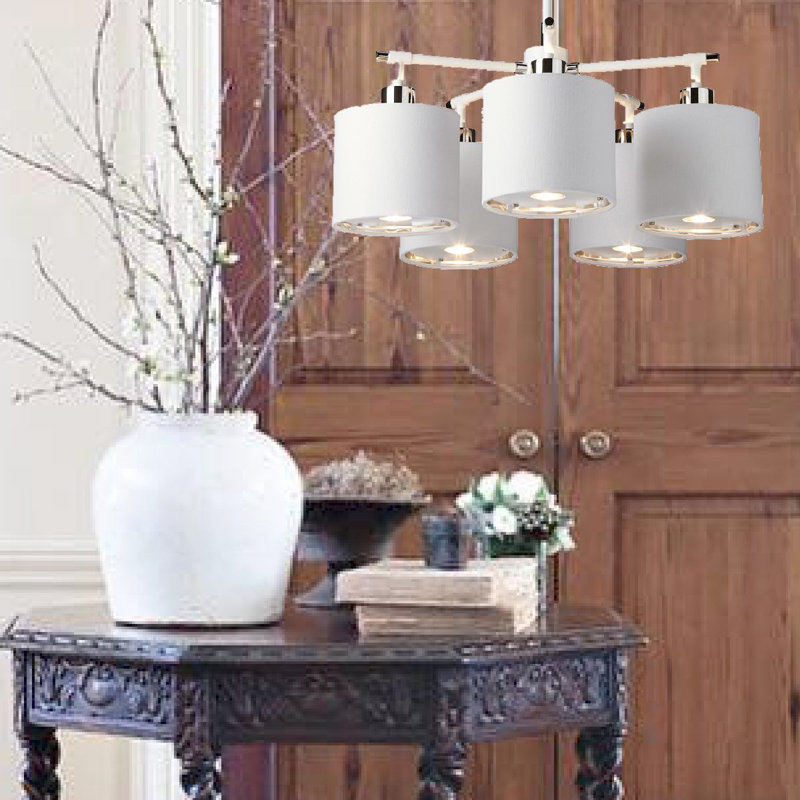 Balance 5 - Light Chandelier, White/Polished Nickel
