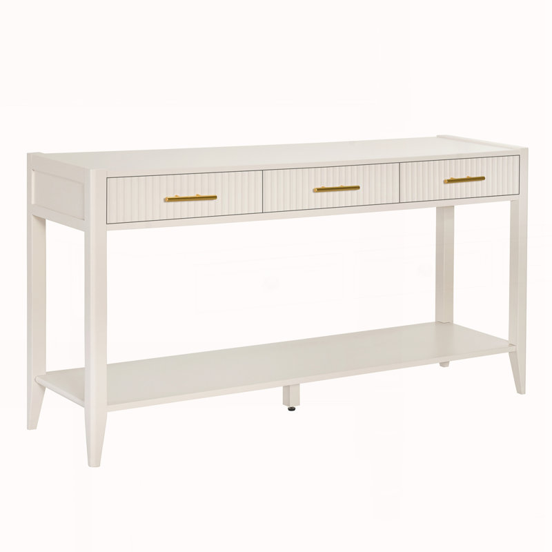 Console à 3 tiroirs, Beige