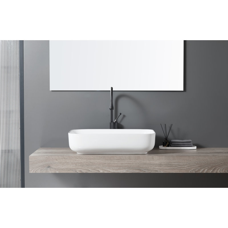 Torino Vitreous China Rectangular Vessel Bathroom Sink