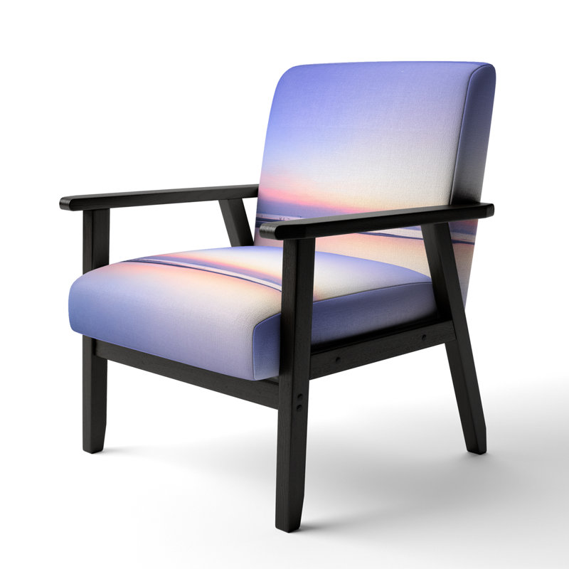 Vibrant panoramique paysage marin tropical Sunset III - Chaise rembourrée nautique et côtière d'appoint et fauteuil