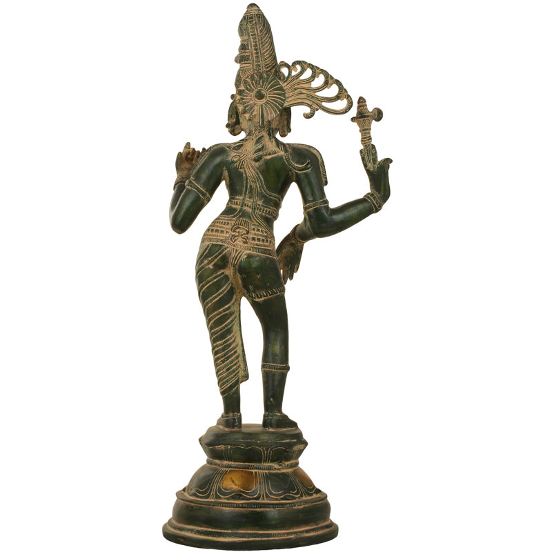 Statue Ardhanarishvara Shiva-Shakti, Brun