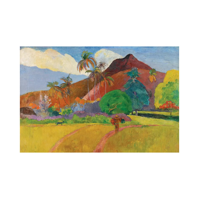 Tahitian Landscape, 1891 by Paul Gauguin - Painting on Canvas, 45.72cm H x 66.04cm W x 3.81cm D, Wrapped Canvas