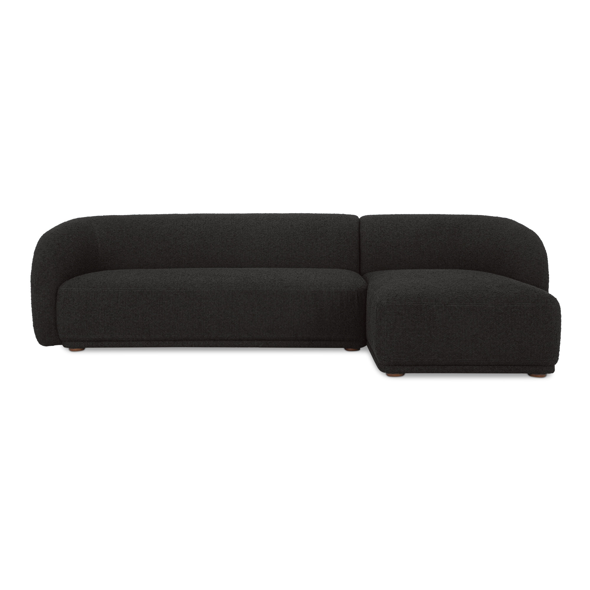 Penelope 2-Piece Upholstered Sectional , Noir Bouclé, Right Hand Facing