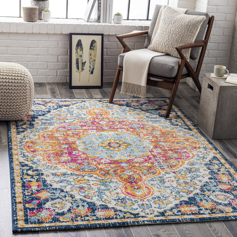 Oriental Vintage Orange/Blue, Rectangle 200 x 275cm