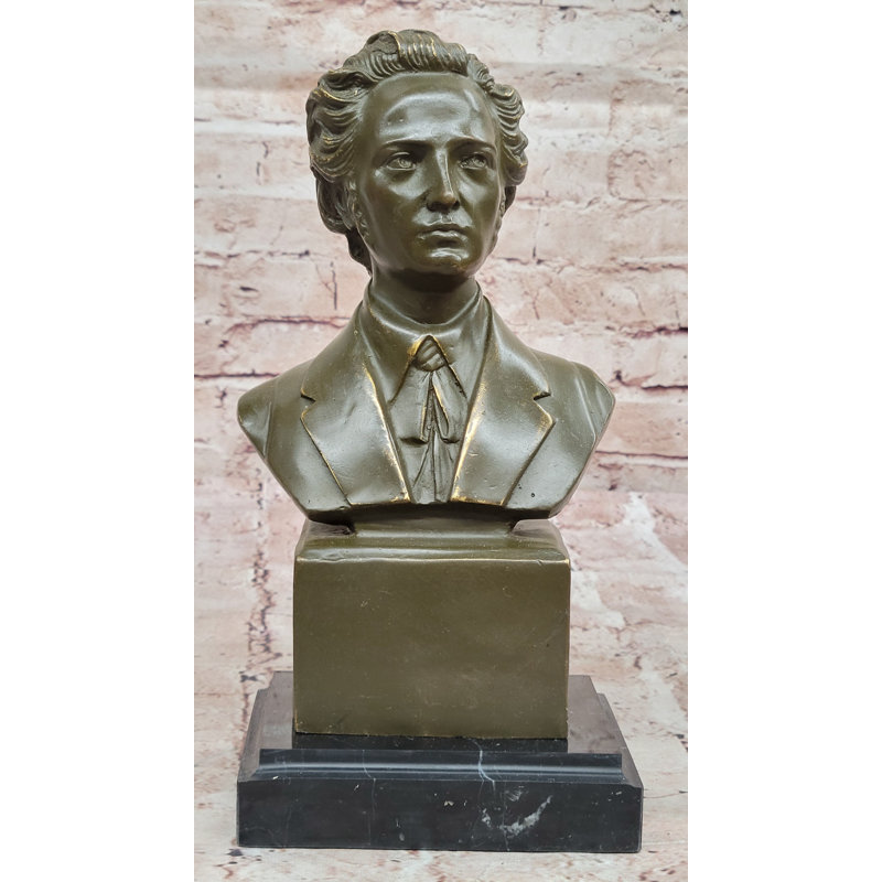 Sculpture en bronze de Frederic Chopin sur base de marbre