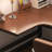 Nut-brown + Black L-Shaped Solid Wood desk-393274140