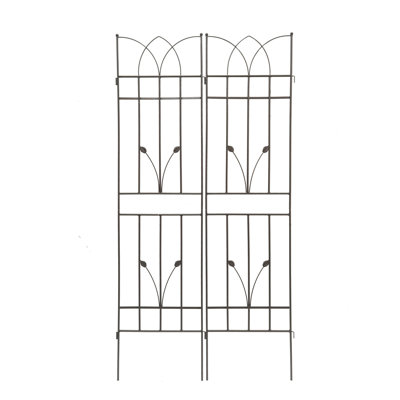 Treillis de jardin en métal 71 po x 17,7 po, paquet de 4, brun Rouille - treillis de soutien pour plantes d'extérieur. Idéal pour les plantes grimpantes comme les lianes, la rose, la gloire du matin, le jasmin, le raisin, le concombre, les haricots et les pois. Simple