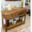 42 " W Solid Wood Top Console Table