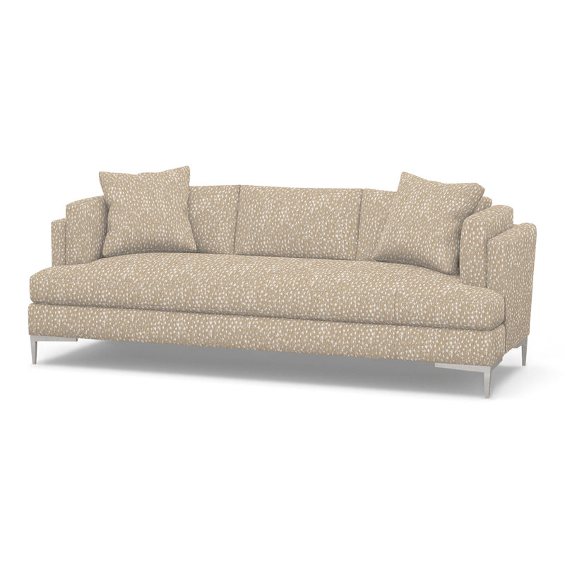 Aiden Upholstered 90.5'' Sofa, Polished Stainless, Perigold Scardino Alabaster