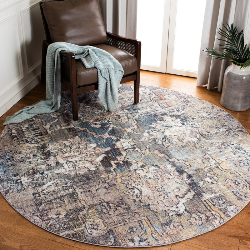 Gardner Performance Floral Rug, Round 7'