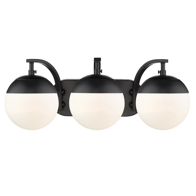 Martina 3 - Light Dimmable Vanity Light, Matte Black, Matte Black/Frosted