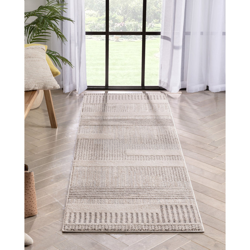 Tapis beige Marcone, Tapis de couloir 2 pi 3 po x 7 pi 3 po